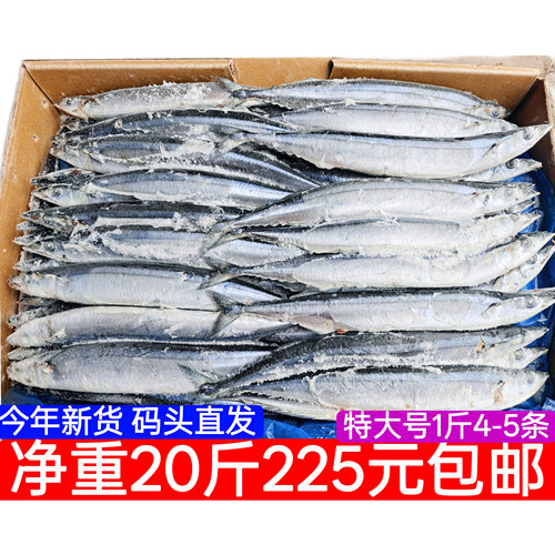 特大号海捕深海鱼日式秋刀鱼烧烤食材香煎秋刀鱼批发净重20斤包邮