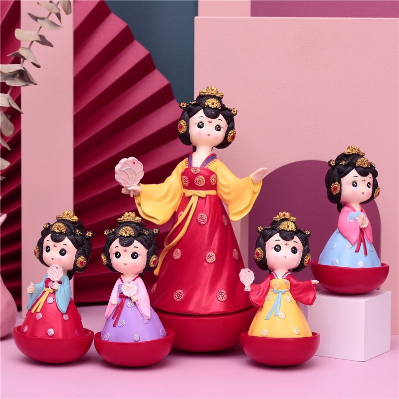 西安大唐不夜城不倒翁小姐姐摆件