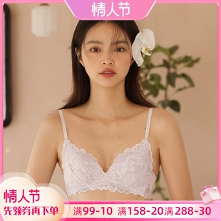 夏季 设计师原创小胸聚拢三角杯内衣法式 少女文胸蕾丝性感胸罩薄款