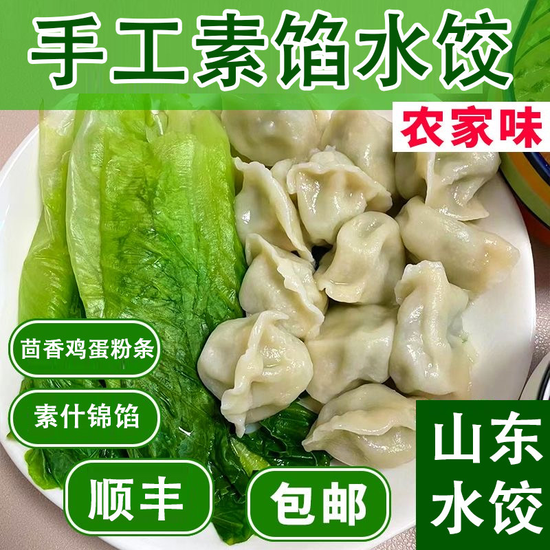 素馅水饺早餐夜宵白菜豆腐粉条茴香韭菜鸡蛋素什锦素三鲜青菜饺子