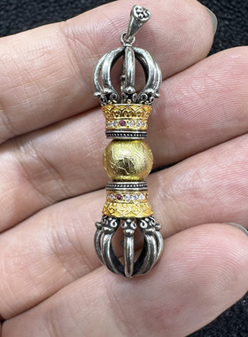 阿勒泰陨石复古藏式天铁转运橛金刚杵吊坠diy文玩手串手链挂件