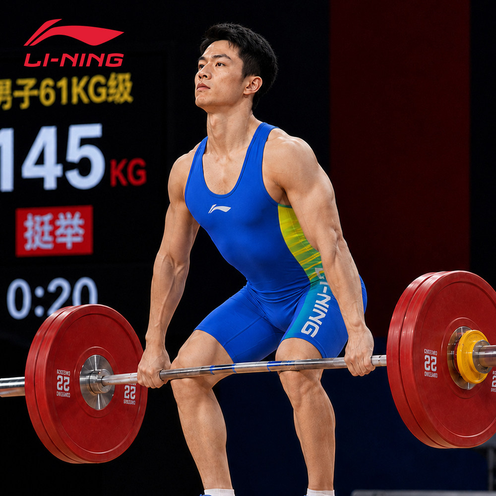 李宁举重摔跤服舒适贴身比赛服图片