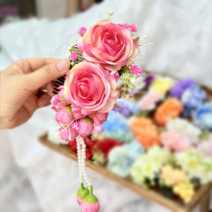 民族风傣族女跳舞发梳头花泰国梳子发饰演出服装影楼饰品云南头饰