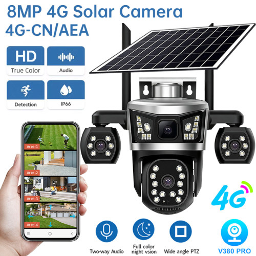 V380Pro无线摄像头360°室外防水日夜全彩 solar camera WiFi/4G
