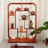 博古架多宝阁桌面收纳茶壶展示架实木中式 仿古架摆件紫砂壶置物架