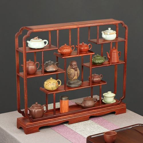 花梨木博古架茶具收纳茶壶摆放架