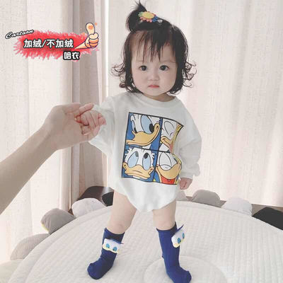 长袖三角哈衣爬服男女