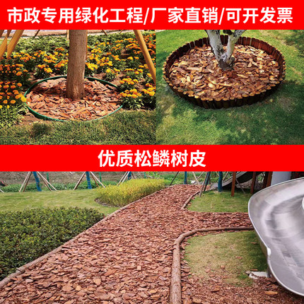 绿化打磨松树皮覆盖物彩色木屑有机覆盖物发酵松麟松树皮树坑覆盖