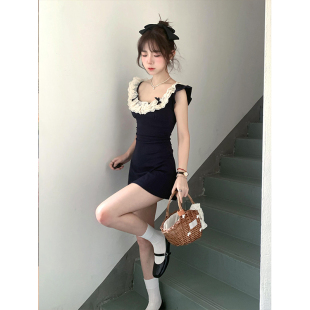 夏日绝美小裙子性感纯欲收腰连衣裙女小个子独特漂亮掐腰包臀短裙