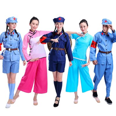 万泉河水表演服红色娘子军表演服