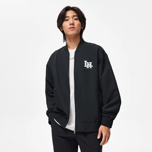 李宁秋冬款棒球领外套男子潮流休闲百搭宽松舒适运动夹克AJDT361