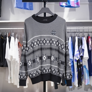 AMBT247 潮流休闲宽松套头圆领编织衫 李宁秋冬款 毛衣男子运动时尚