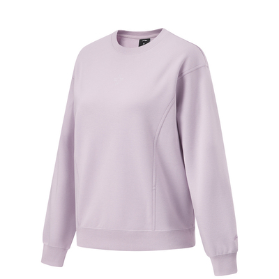 李宁卫衣女士冬季健身时尚舒适加绒休闲宽松套头无帽卫衣AWDTA48