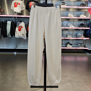 李宁卫裤女子春季新款时尚潮流束脚休闲舒适宽松运动长裤AKLU034