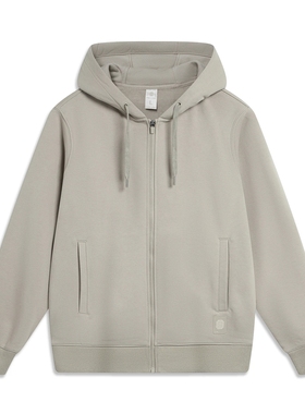 李宁男子秋冬新款连帽外套时尚潮流宽松运动休闲开衫卫衣AWDT967