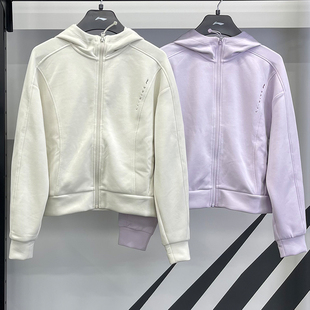 连帽卫衣AWDV066 健身系列舒适宽松开衫 李宁女子外套2025春季 新款