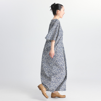 新中式茧型日本棉碎花盘扣