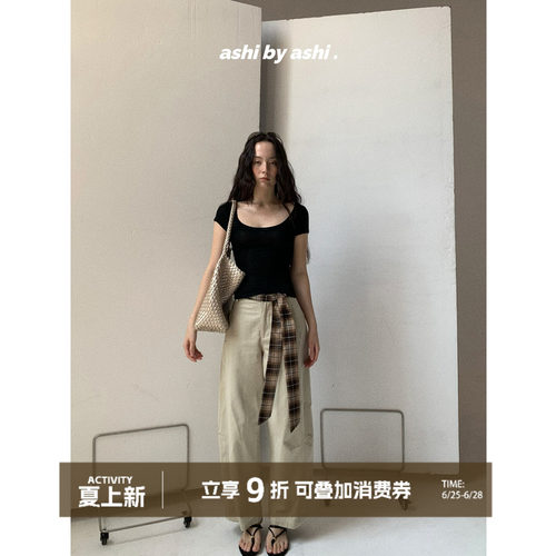 大于诗集 原野斯嘉丽 松弛感美拉德弯刀宽松西装裤女休闲阔腿裤夏