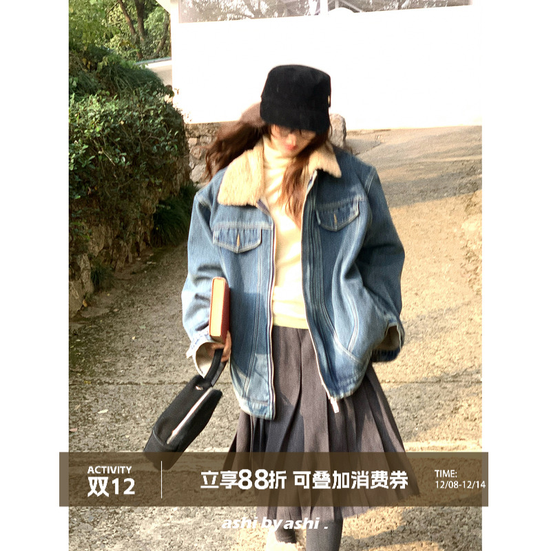 大于诗集 嘉柏莉尔 学院风简约百褶裙女纯色高腰宽松显瘦半身裙冬