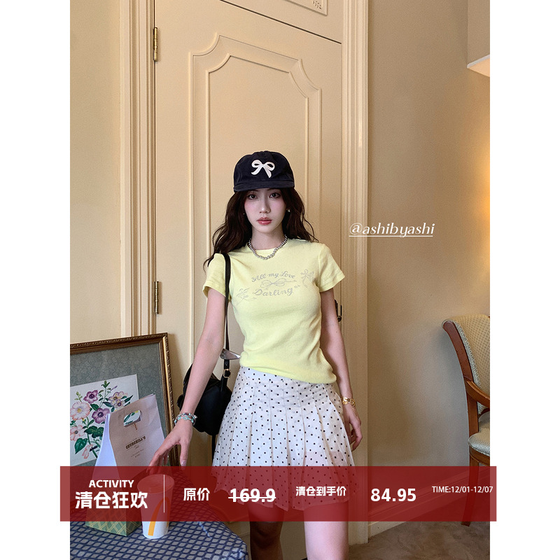 大于诗集短A型谬系A字波点半身裙