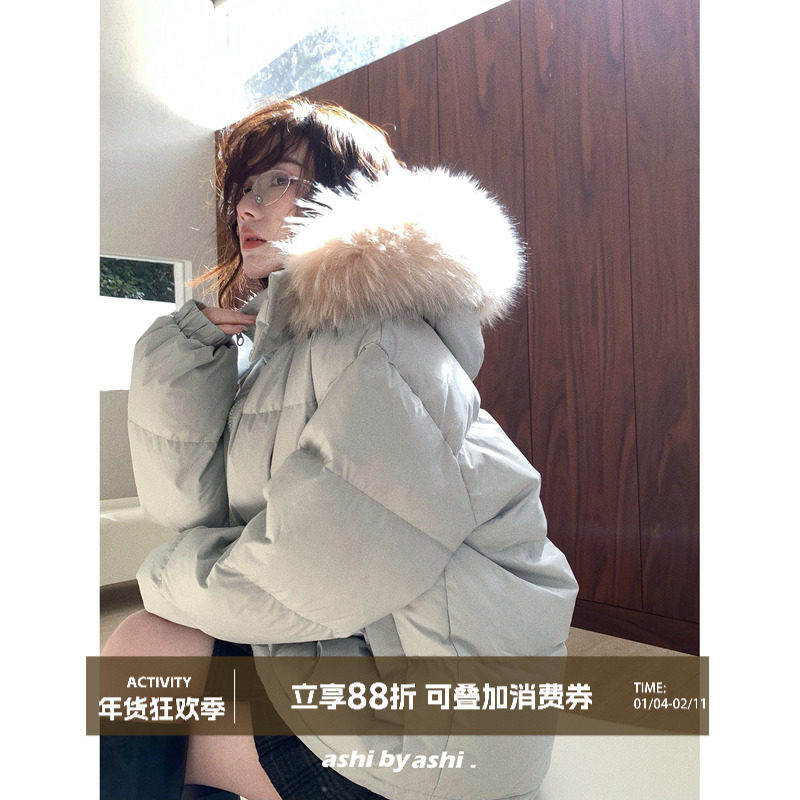 大于诗集 雾都恋人 貉子毛领90白鸭绒连帽羽绒服女短款加厚外套冬,女装/女士精品,羽绒服,淘宝优惠券,粉丝福利购,淘宝优惠卷