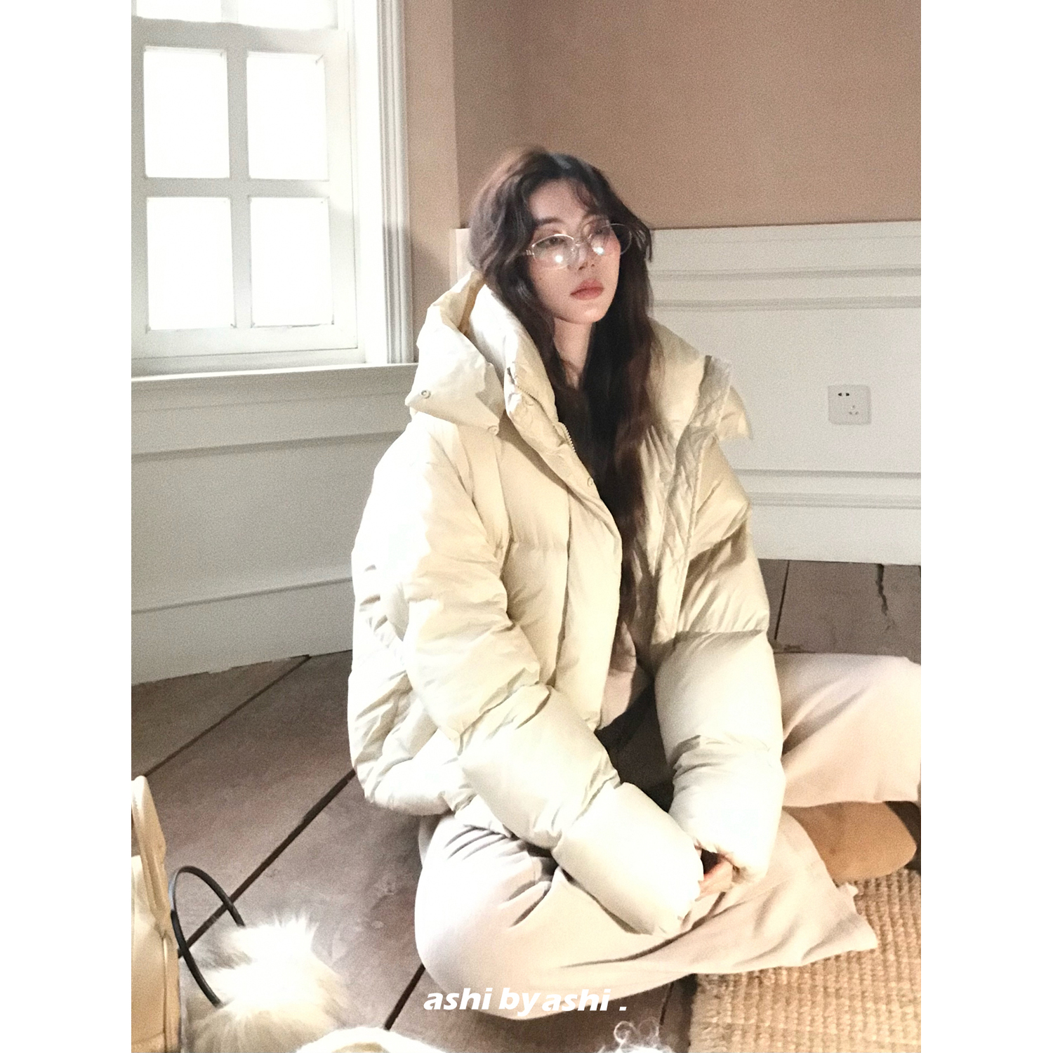 【11/24新品21点前七折】雪国泡芙 90白鹅绒羽绒服女短款连帽外套