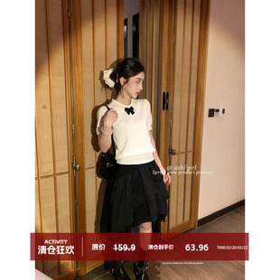 短袖 学院风撞色娃娃领针织小衫 T恤上衣 招牌甜系Candy 大于诗集