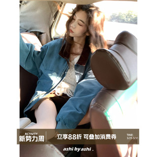 夹克棉服女美式 大于诗集 巴恩风宽松翻领工装 呼吸 复古外套 旷野