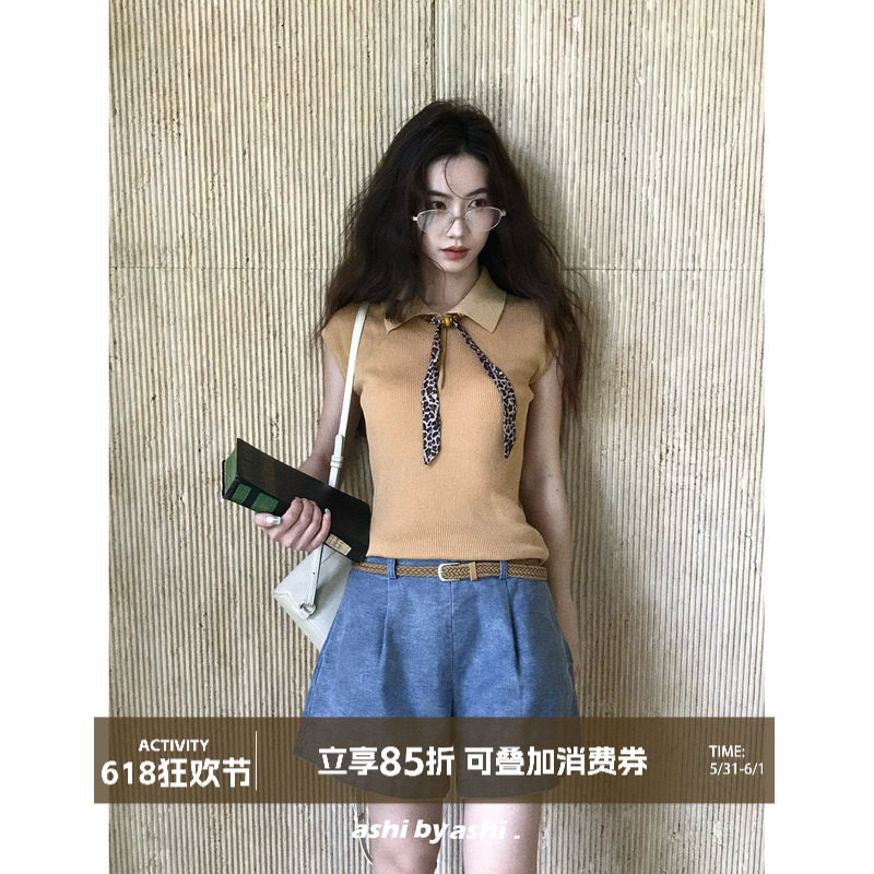 大于诗集 轻都之旅 编织感棉麻a字五分裤女老钱风休闲阔腿短裤夏