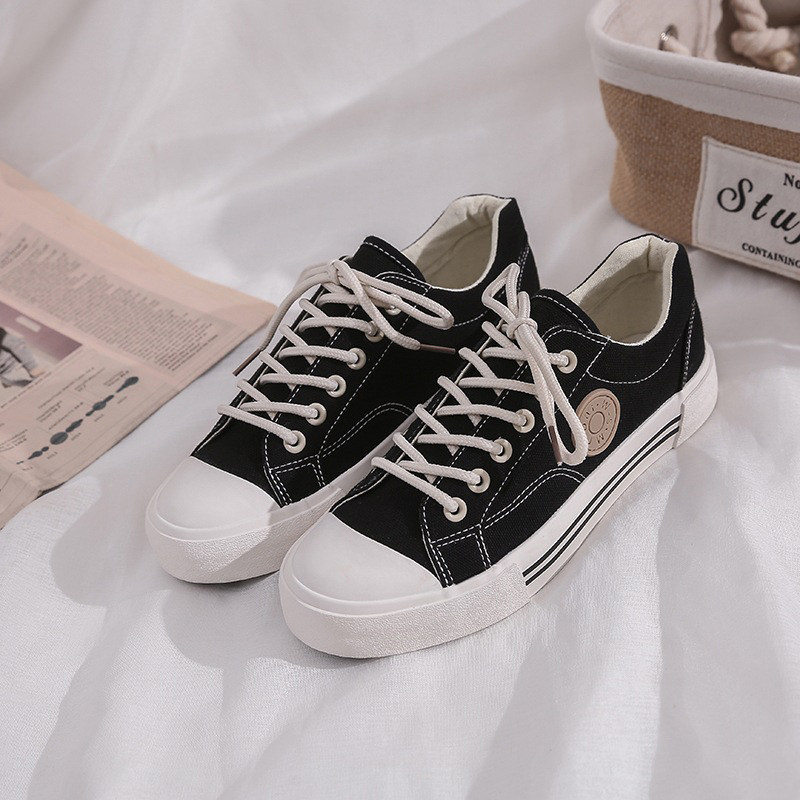 百搭2021年春季ins潮帆布女鞋