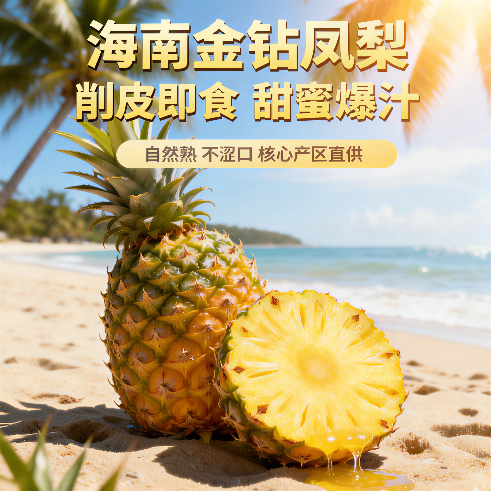 正宗海南金钻凤梨当季新鲜水果菠萝时令基地直发生鲜应季特大果
