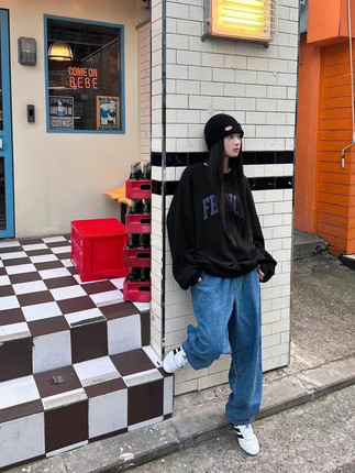 年终清仓！不退换 spell llll秋冬新款字母印花圆领卫衣女