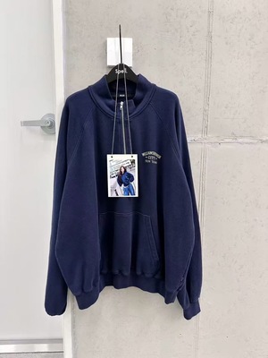 预/2025秋季spell llll威廉斯堡卫衣运动风宽松半拉链上衣女