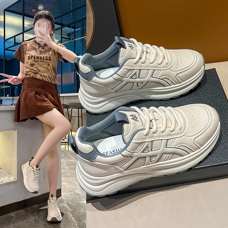 正品真皮小白鞋女皮面休闲运动鞋