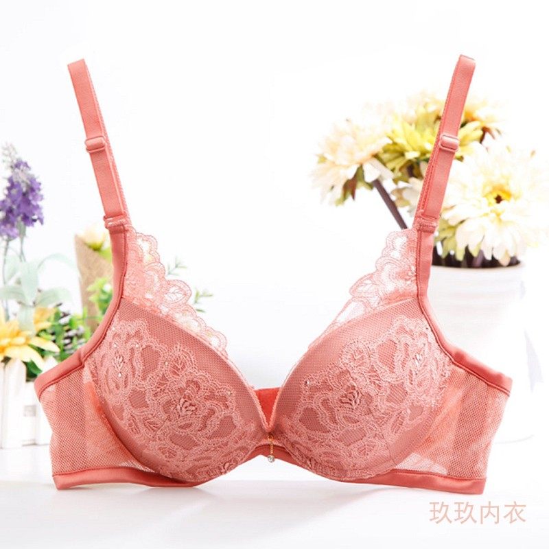 桑扶兰性感刺绣秋冬季中厚杯文胸内衣女胸罩akg15【ab罩杯】