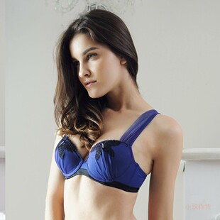 桑扶兰小罩杯薄纱肩薄杯舒适透气款 带刺绣文胸内衣女胸罩WAK1528