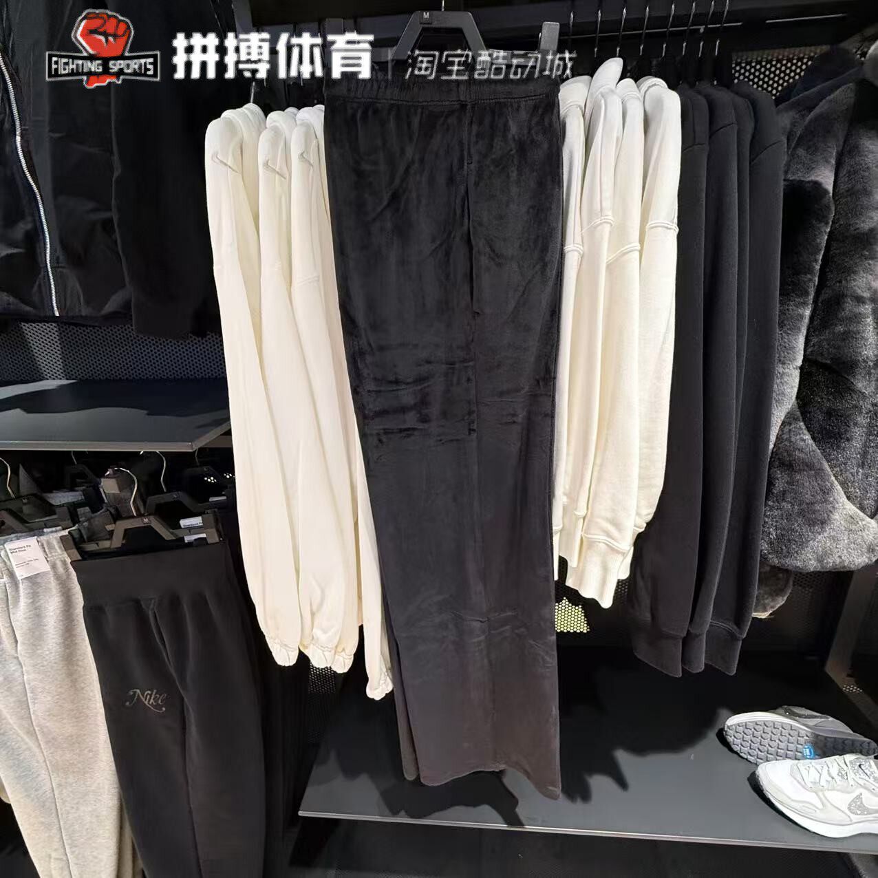 耐克女2025春丝绒感针织连帽外套直筒运动长裤 HJ0958-HJ0923-233