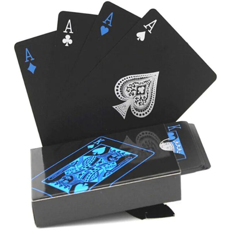 Black plastic playing cards durable waterproof cards Poker-封面