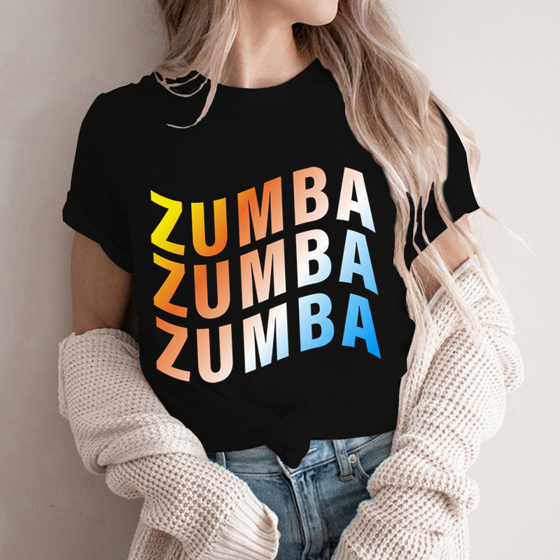 Zumba Letter Printed TShirt Setwear Funny Tshirt women