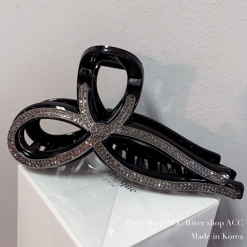 13cm高档镶钻蝴蝶结【抓夹】韩国发饰大号鲨鱼夹