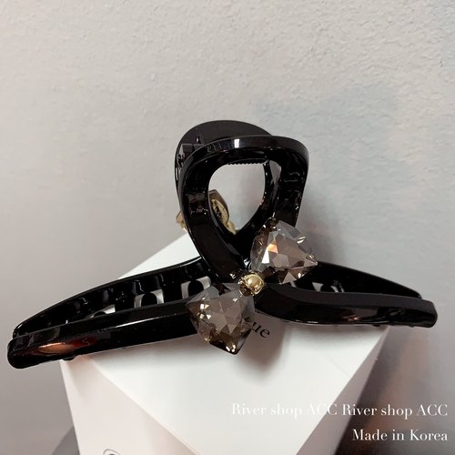 13cm蝴蝶结K9水晶【抓夹】韩国发饰大号鲨鱼夹后脑勺盘发发夹抓子