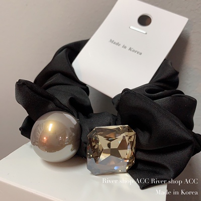 大方糖K9水晶弹力【大肠发圈】大珍珠蝴蝶结头绳头花