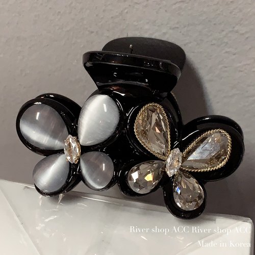 6.5cm蝴蝶水晶【抓夹】韩国进口发饰公主半爪发夹猫眼石