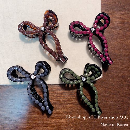 10cm椭圆钻蝴蝶结【抓夹】韩国发饰鲨鱼夹