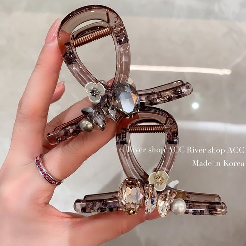 8cm透明水晶小蝴蝶【抓夹/鲨鱼夹】中号发抓