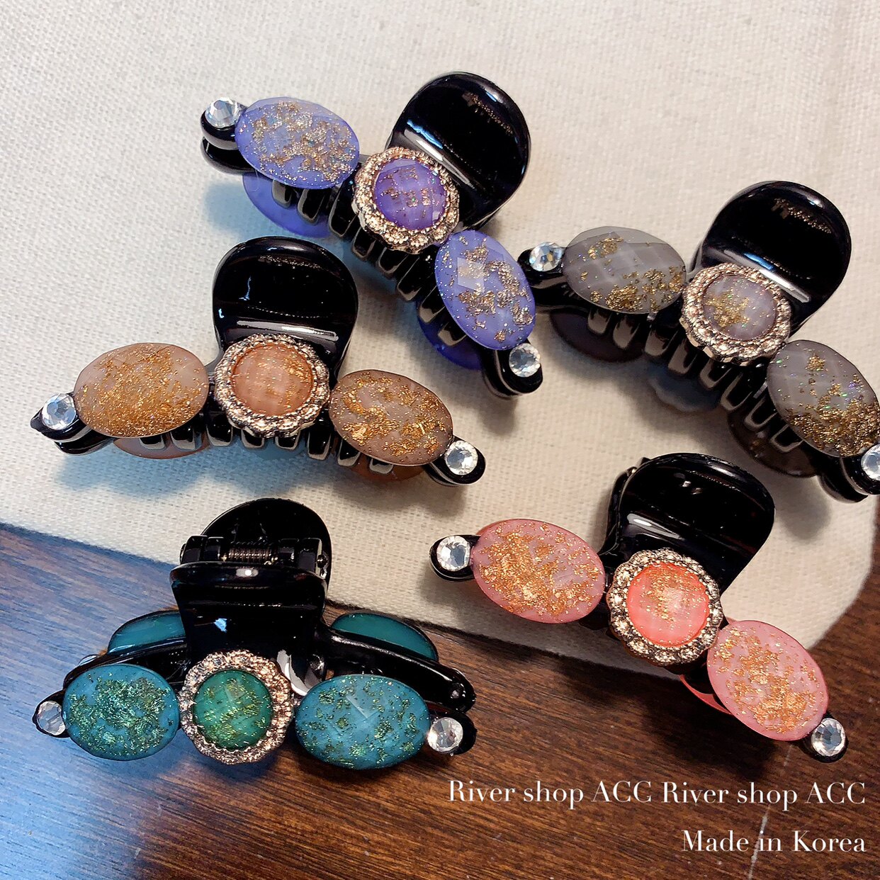 6cm金箔琉璃【小抓夹】韩国进口发抓夹子发卡