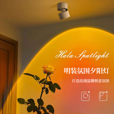 明装射灯夕阳落日气氛灯客厅家用嵌入式日不落玄关走廊过道洗墙灯