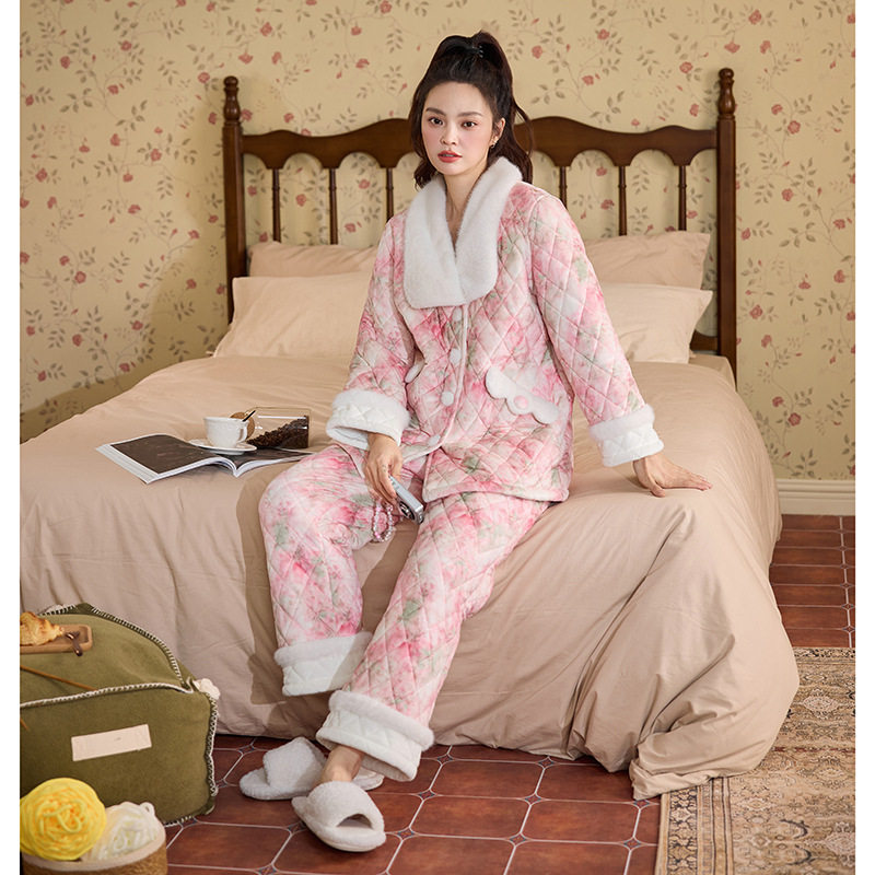 映月相悦冬季新款三层加绒加厚家居服两件套装睡衣女可外穿,女士内衣/男士内衣/家居服,睡衣/家居服套装,淘宝优惠券,粉丝福利购,淘宝优惠卷