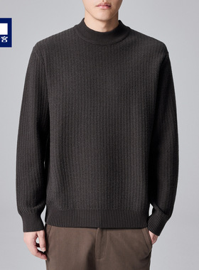 墨麦客男装2025冬季新款自发热保暖加厚半高领毛衣男士中领20761