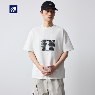 新款 墨麦客美式 休闲220g短袖 t恤男2026夏季 T恤75295. 潮流印花男士